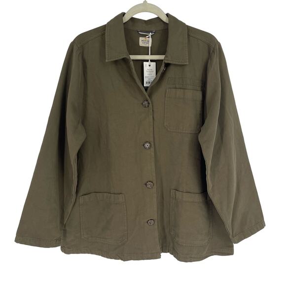 Marine Layer Gracey Chore Coat Olive Green XL Organic Cotton NWT - Picture 1 of 8